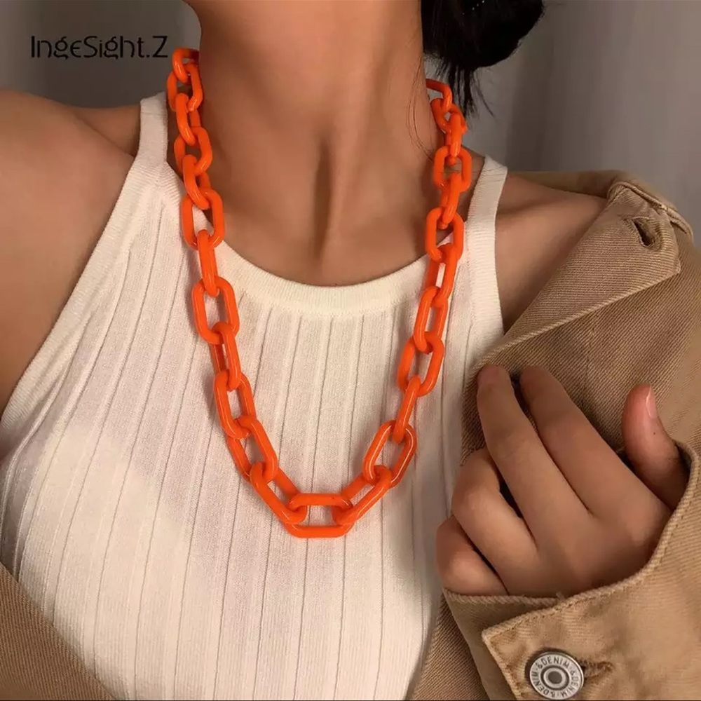 Summer Orange Chain Necklace